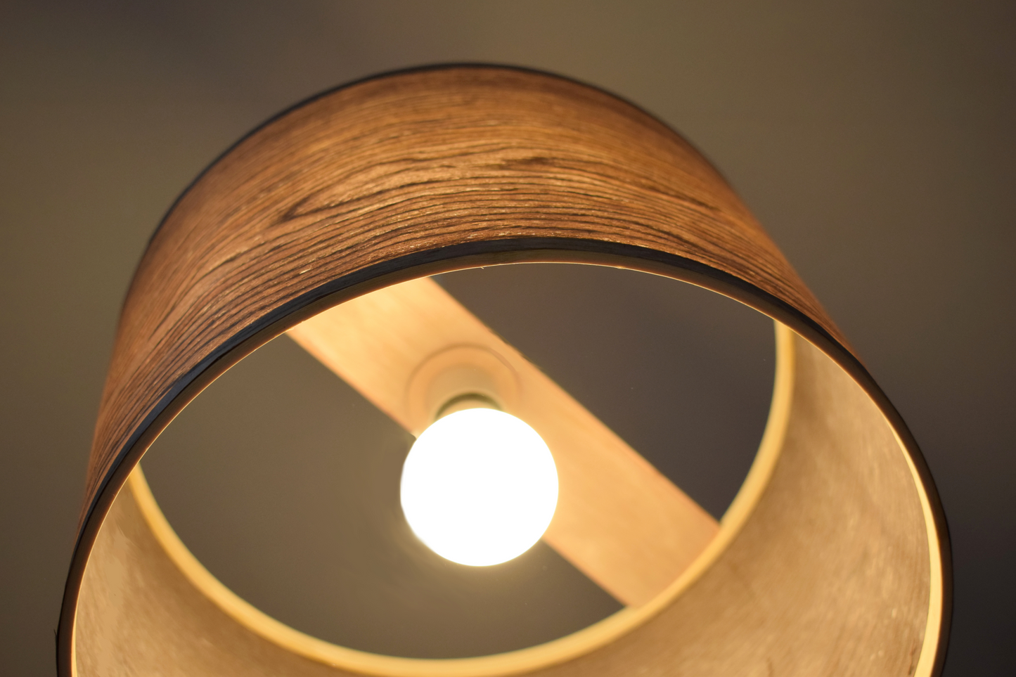 40cm Dark Walnut Wood veneer extra large ceiling pendant light shade