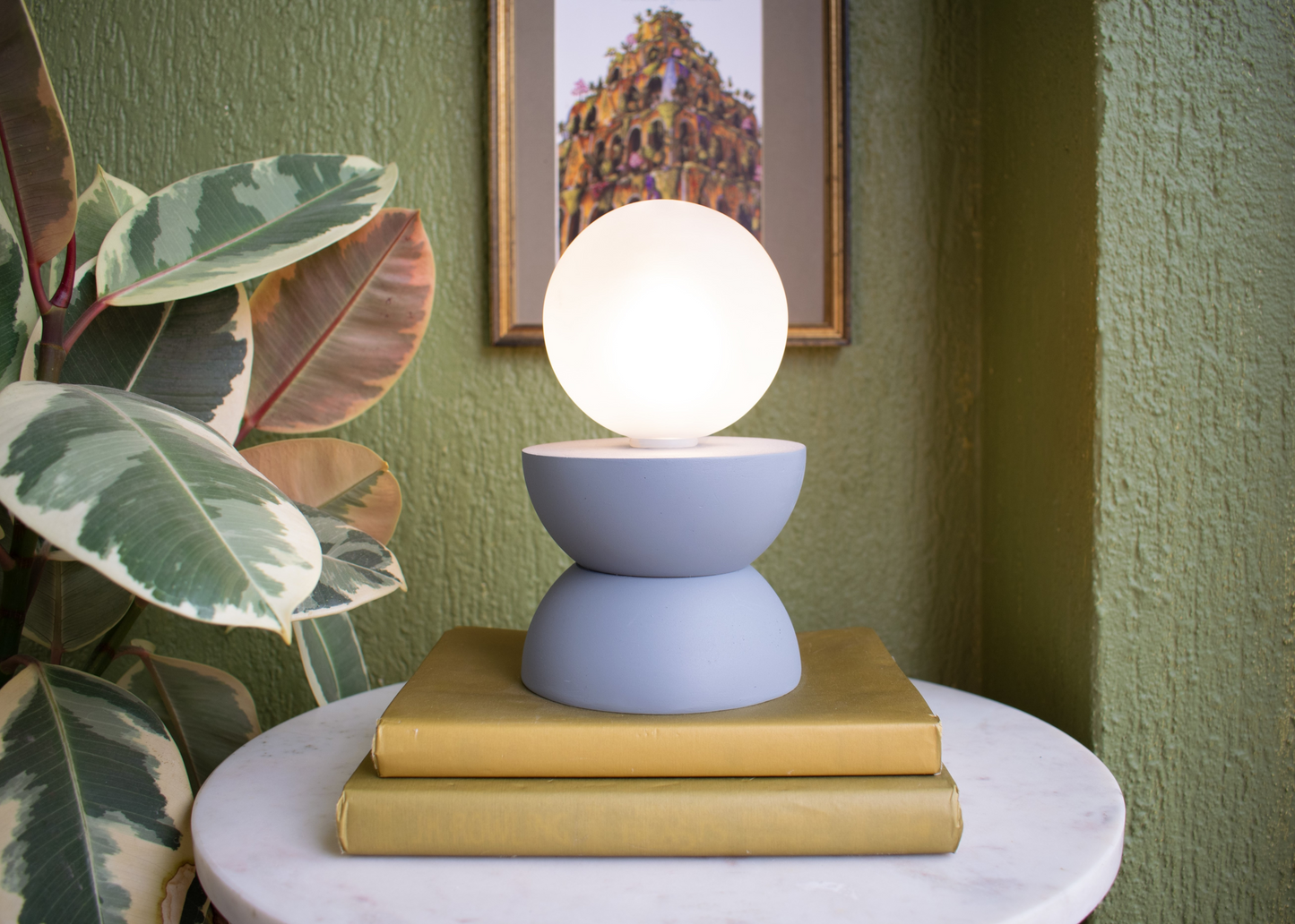 Grey Sandi | Minimalistic Round Dimmable Table Lamp