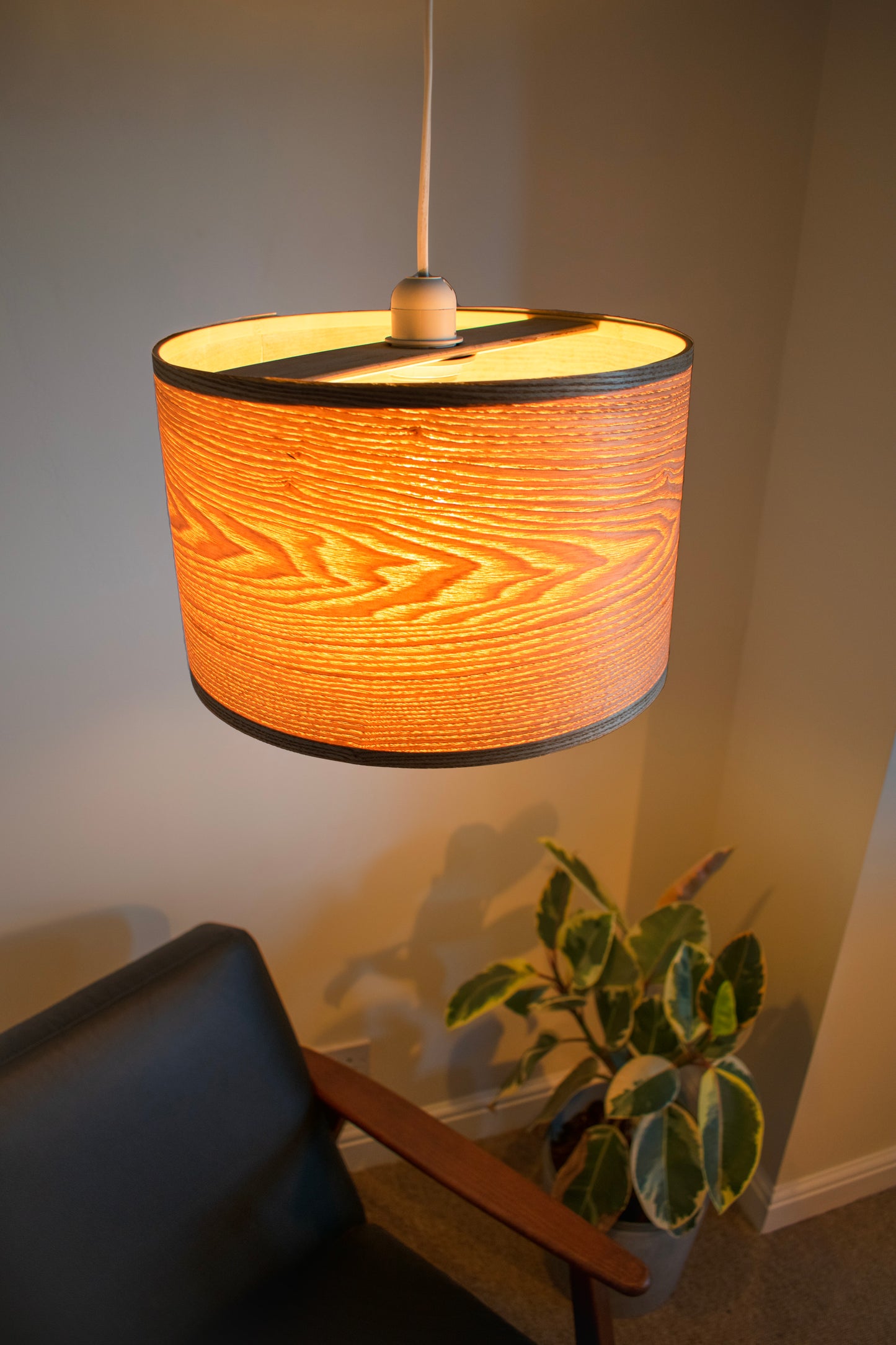 30cm Ash Tree Wood veneer ceiling pendant light shade