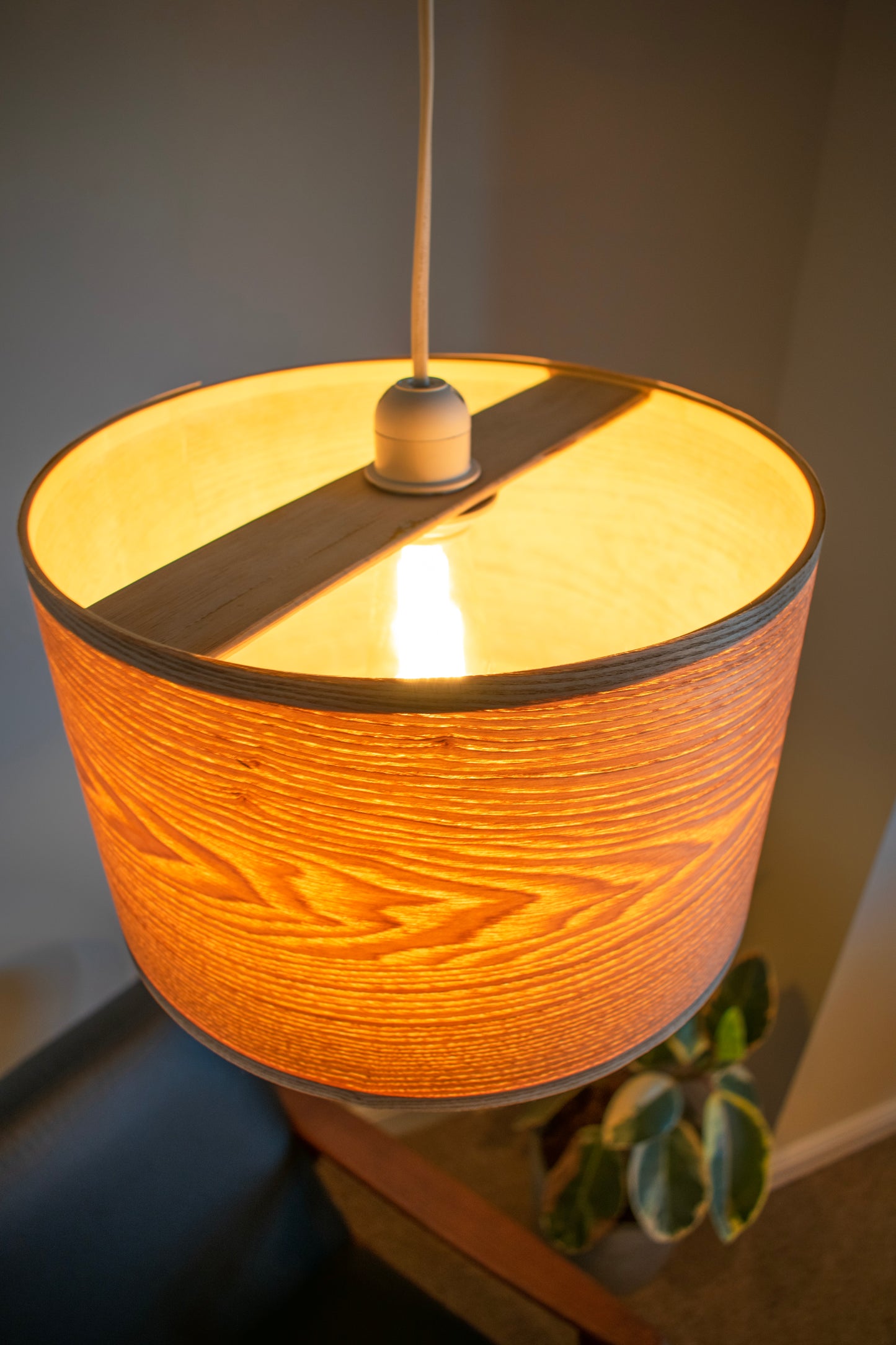 30cm Ash Tree Wood veneer ceiling pendant light shade