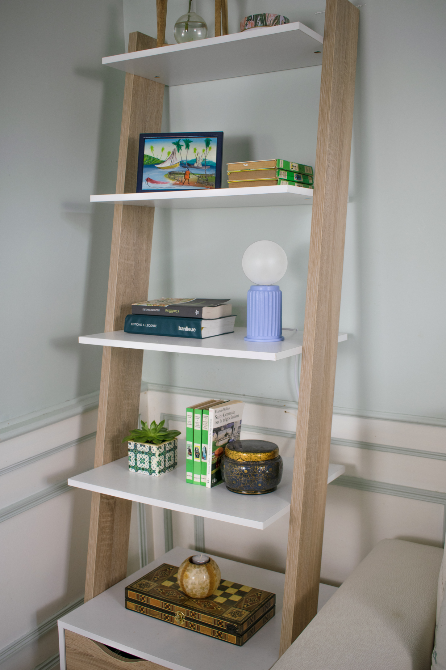 Blue Adeera | Small Light Blue Dimmable Bedside Table Lamp