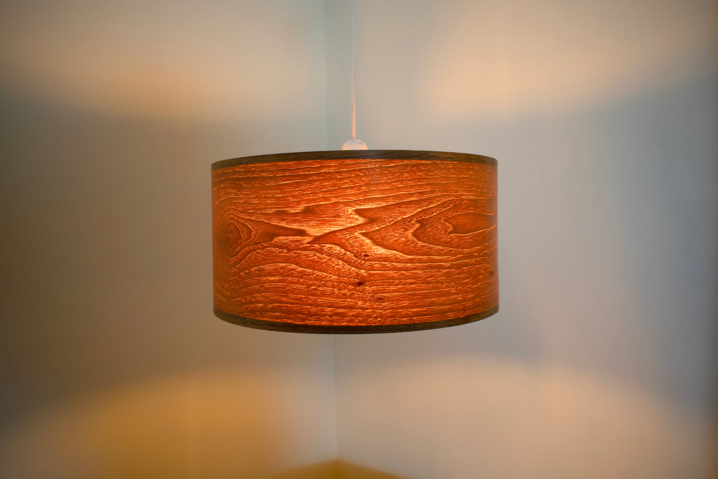 40cm Dark Walnut Wood veneer extra large ceiling pendant light shade