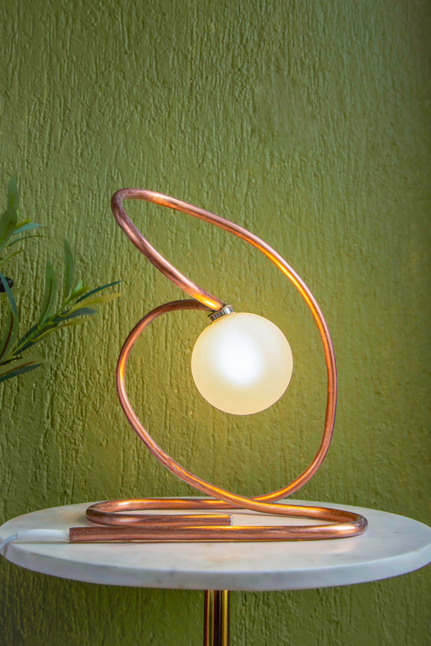 Rose Gold Thalia | Large Sculptural Table Lamp