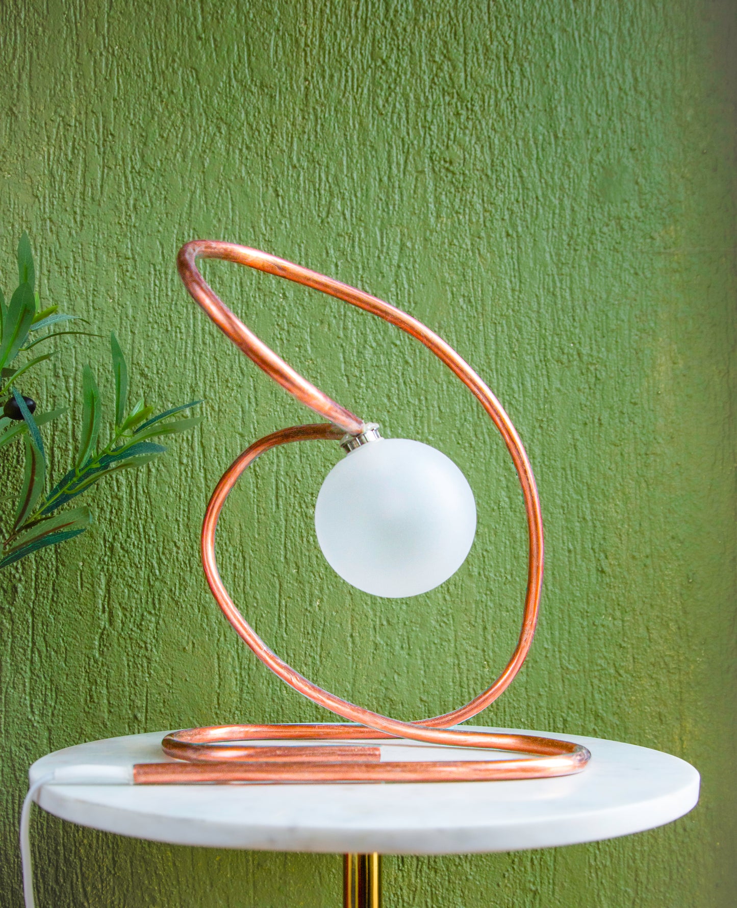 Rose Gold Thalia | Large Sculptural Table Lamp