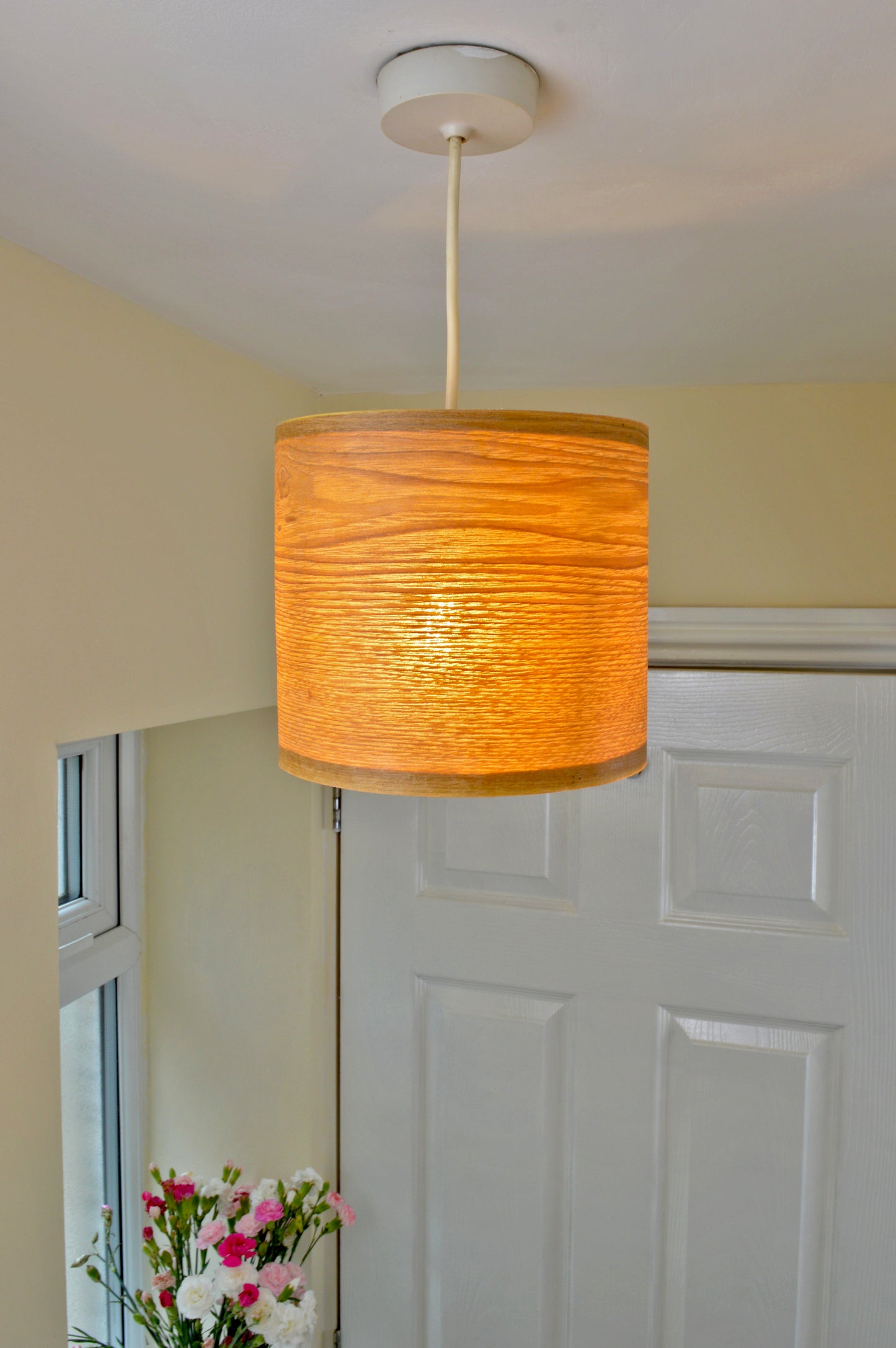 20cm Ash Oak Wood veneer ceiling pendant light shade