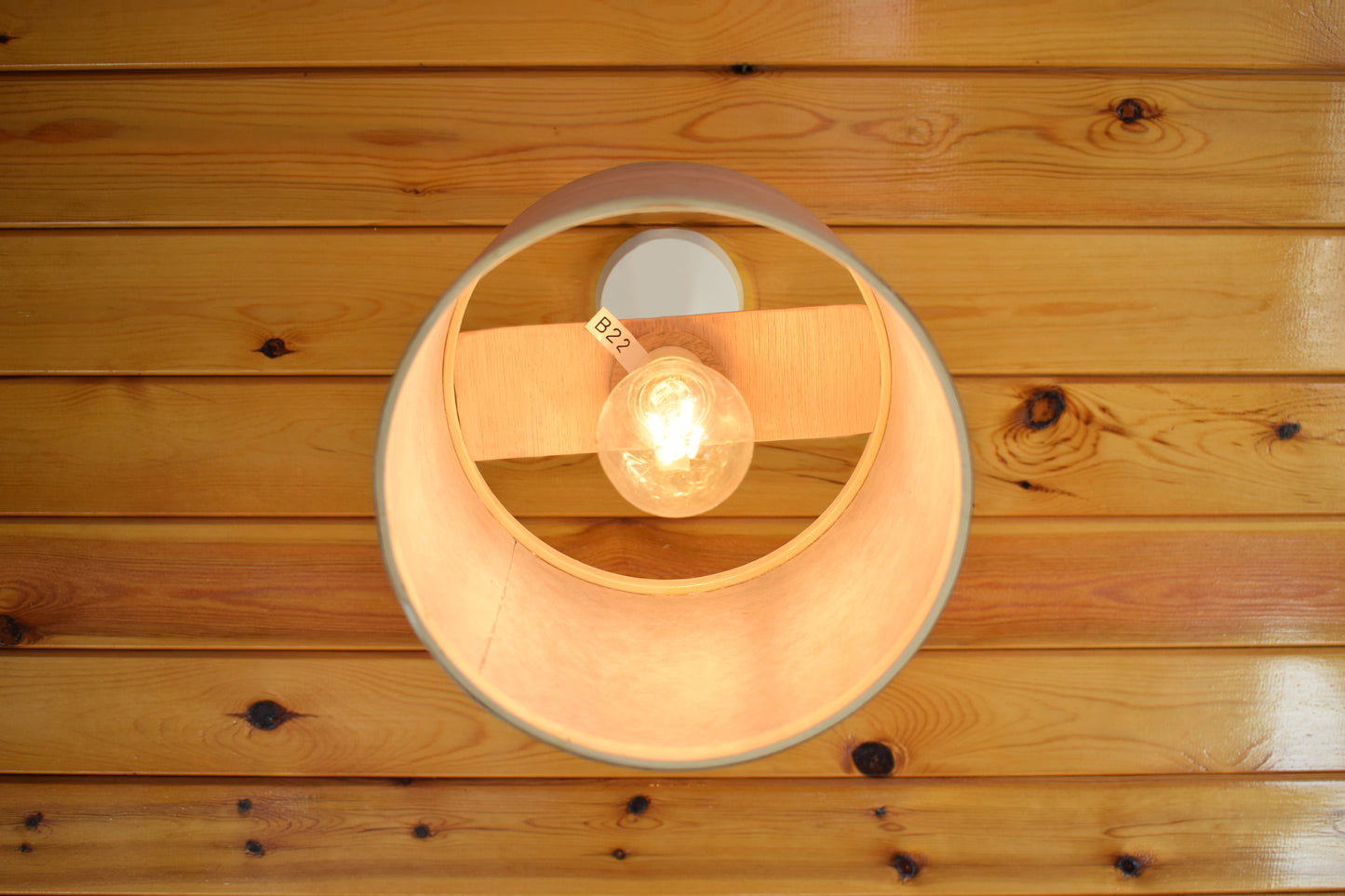 20cm Dark Walnut veneer ceiling pendant light shade