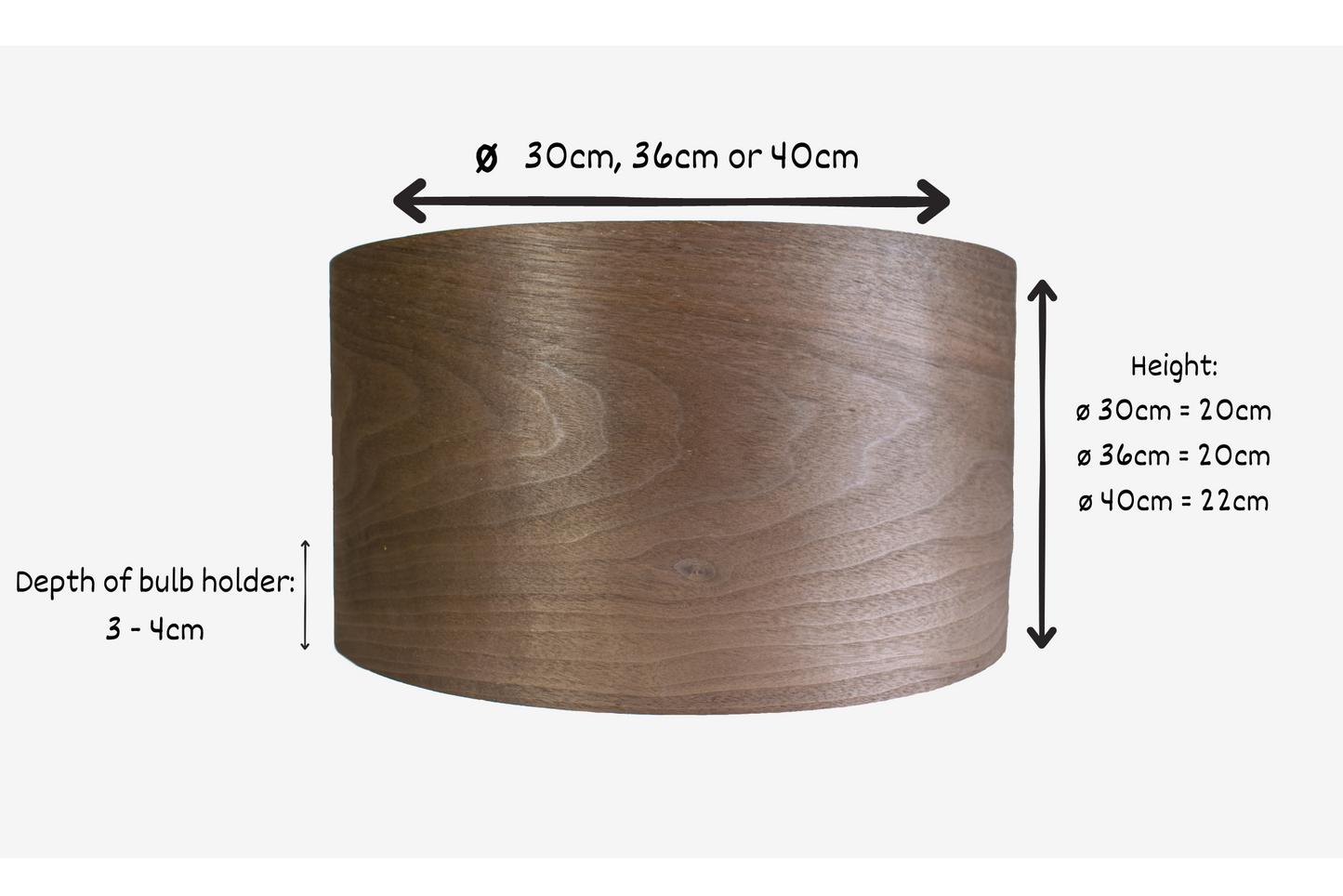 American Walnut Veneer Lampshade for Floor Lamps or Table Lamps