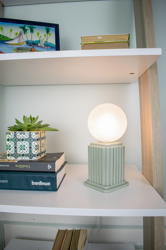 Green Heera | Small Sage Green Square Table Lamp Base