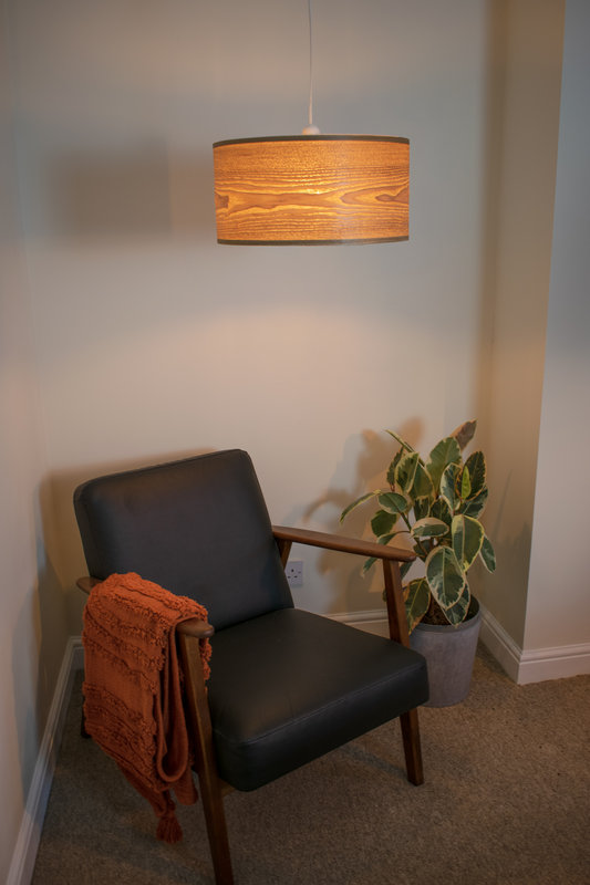 40cm Ash Tree Wood veneer extra large hanging ceiling pendant light shade
