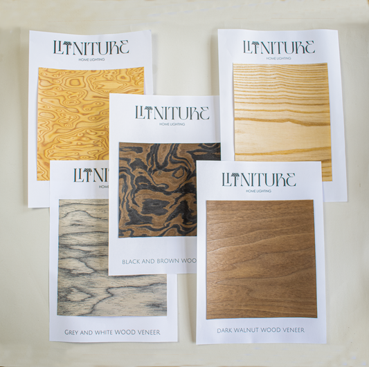 5 Wood Veneer Sample Pack for Litniture Light Shades - Walnut Light Ash Oak Maple Birds Eye