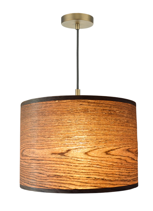 30cm Dark Walnut Wood veneer ceiling pendant light shade