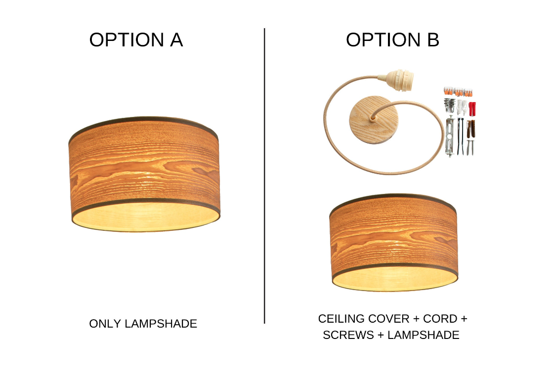 50cm Light Ash Wood Ceiling Pendant Lampshade