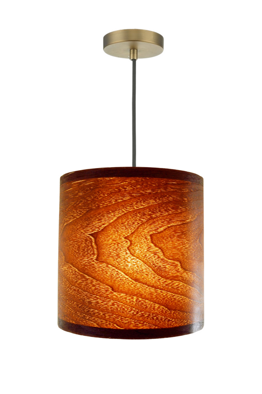 20cm Dark Walnut veneer ceiling pendant light shade